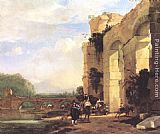 Italian Landscape with the Ruins of a Roman Bridge and Aqueduct by Jan Asselyn